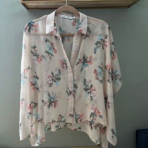 Sheer kimono blouse